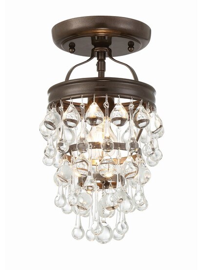 Calypso Mini Semi-Flush Mount Ceiling Light in Vibrant Bronze.